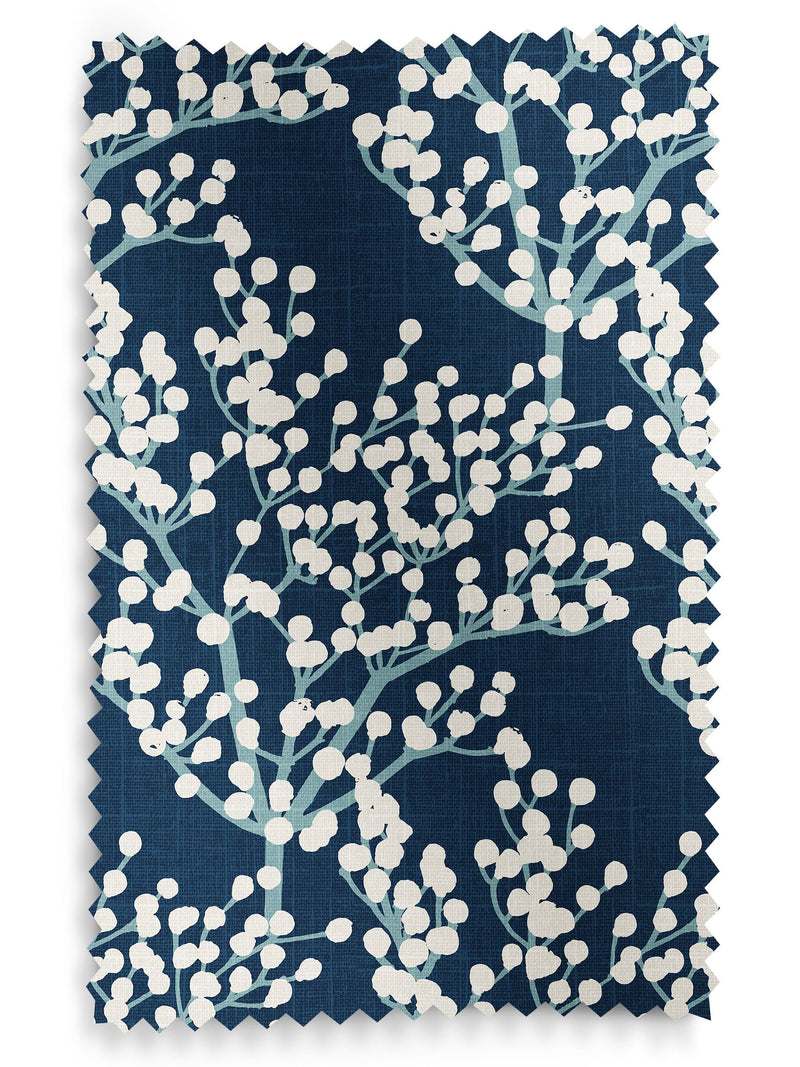 Blue Grove navy curtains, imported from the UK