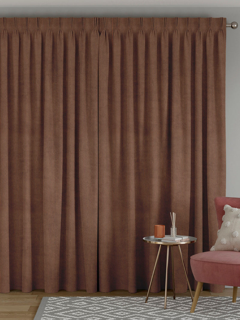 Jangga cognac brown corduroy made to measure curtains (British brand)