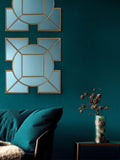 Dar Lighting Gold Isla Square decorative mirror 60cm x 60cm - British product