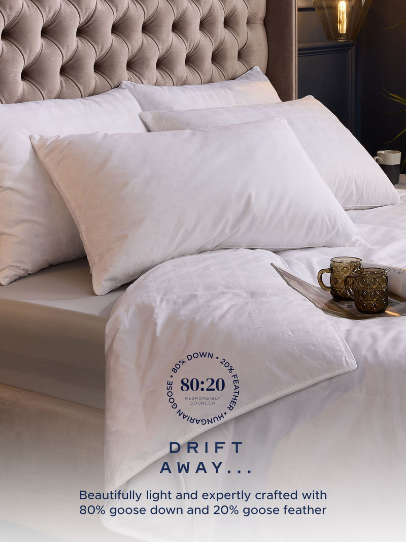 Snuggledown Hungarian Goose Down Soft Front Sleeper White Pillow (British brand)