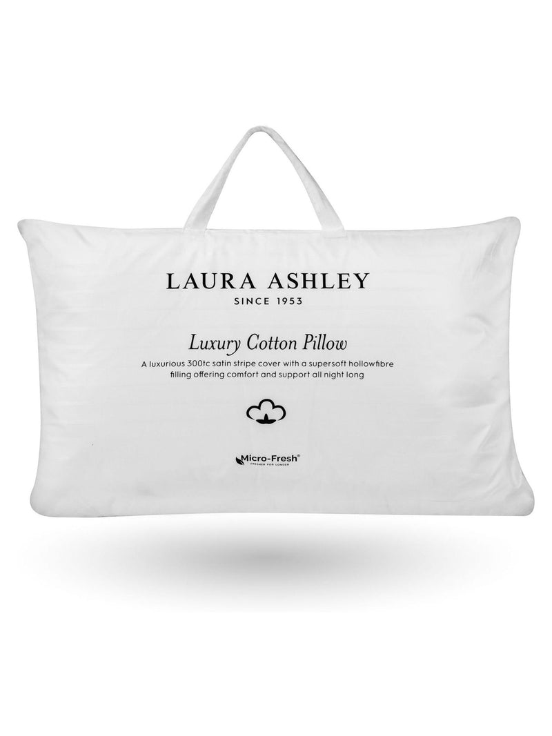 Laura Ashley firm side sleeper pillow 300 thread count cotton cover - British product