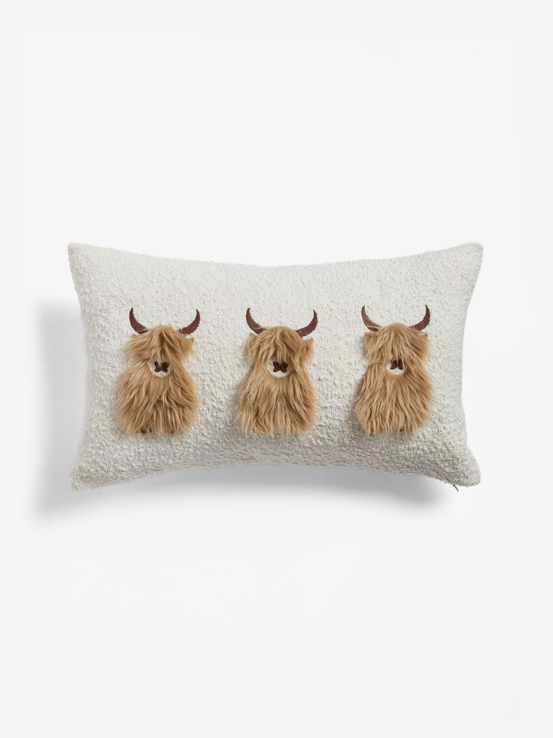 Hamish Highland Cow Trio cushion 50x30cm - British product