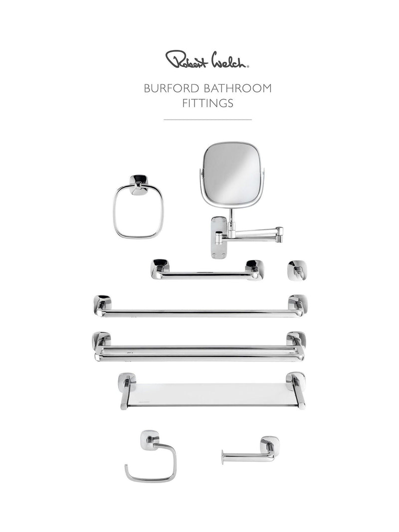 Robert Welch Burford toilet roll holder fixed silver - British product