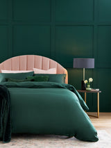Bottle Green 400 Thread Count Egyptian Cotton Sateen Duvet Cover and Pillowcase Set