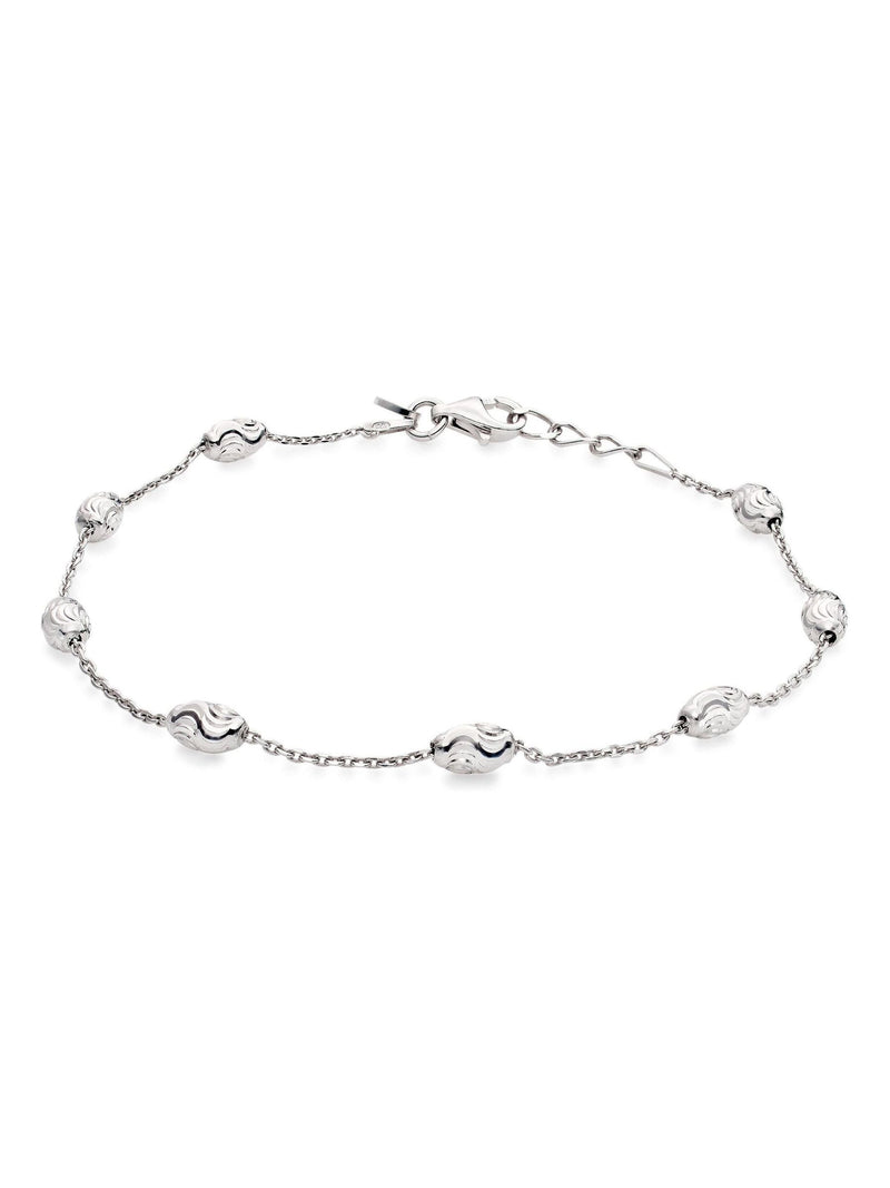 Beaverbrooks Sterling Silver Pebble Bracelet 19cm - British product