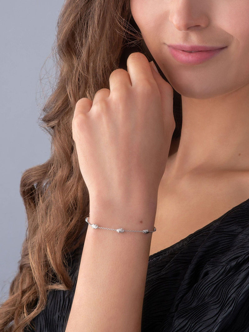 Beaverbrooks Sterling Silver Pebble Bracelet 19cm - British product