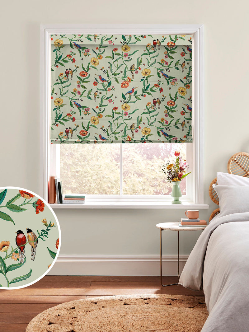 Cath Kidston Roman blind green summer birds print (British brand)