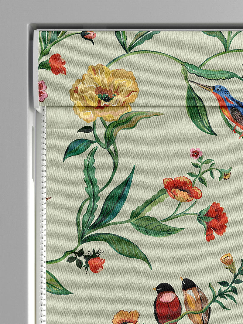 Cath Kidston Roman blind green summer birds print (British brand)