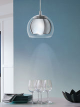Next Eglo Rocamar Silver Chrome 1 Light Ceiling Light Pendant 110cm- Buy online at McGrocer