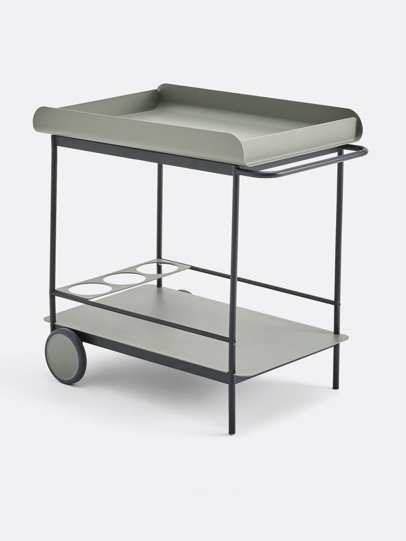 La Redoute Intérieurs sage green steel wheeled storage trolley, UK version
