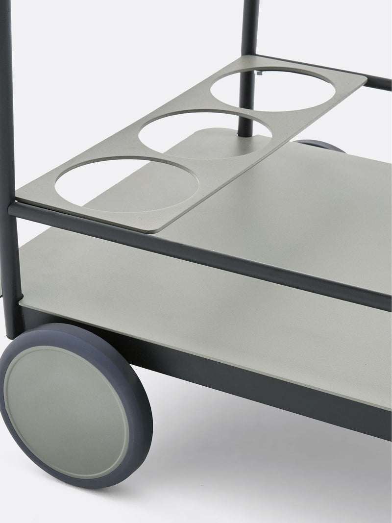 La Redoute Intérieurs sage green steel wheeled storage trolley, UK version