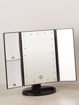 Next Searchlight Black Queen TriFold Mirror LED Makeup Mirror 28cm- Buy online at McGrocer