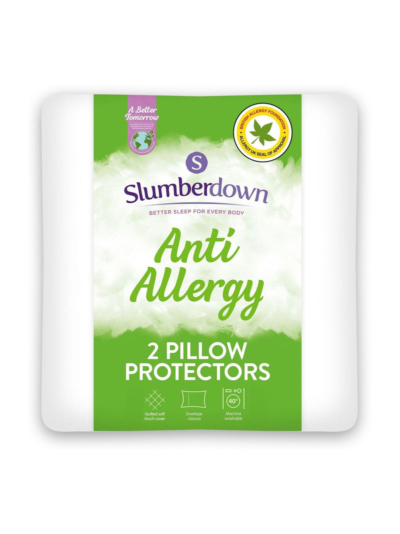 Slumberdown anti allergy white pillow protectors 2 pack (British brand)