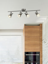 Next Searchlight Silver Target 4 Light Bar Spotlight Ceiling Light- Buy online at McGrocer