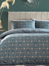 Furn Blue Bee Deco Reversible Duvet Cover and Pillowcase Set Double