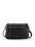 Pavers black quilted crossbody bag with adjustable strap, imported from the UK