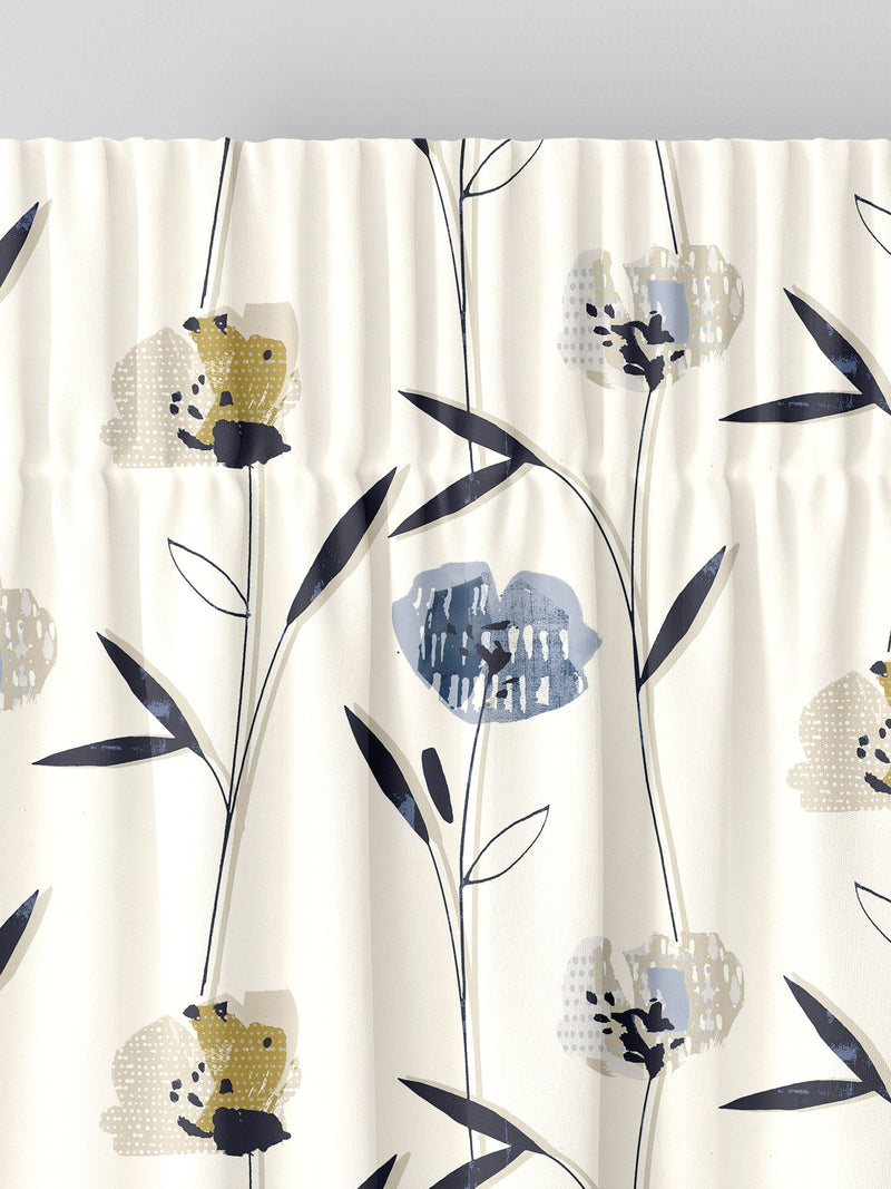 Blue Hetty made to measure curtains in 100% cotton, UK version