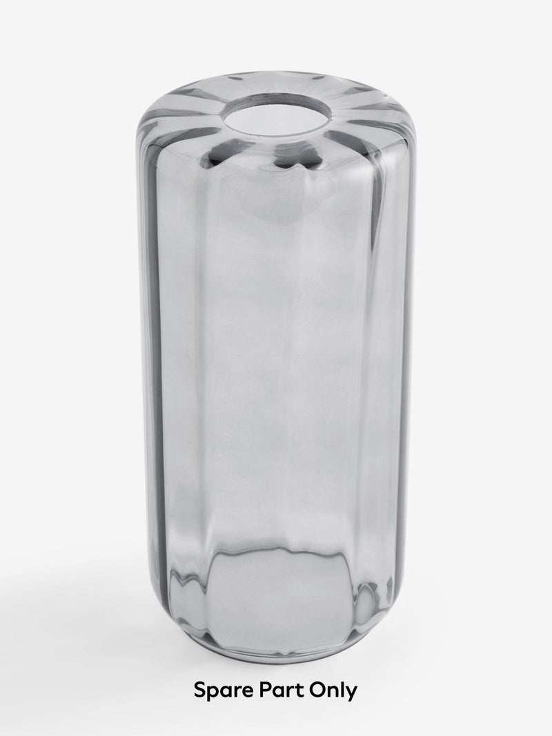 Jensen smoke grey glass lamp shade 23cm, imported from the UK