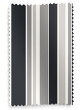 Black Huddson made to measure curtains with grey and black stripes, imported from the UK
