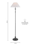 Laura Ashley Ludchurch black floor lamp H159cm, imported from the UK