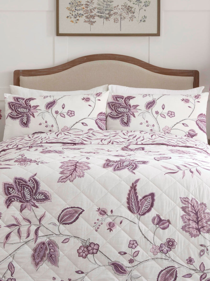 Dreams & Drapes Purple Samira quilted bedspread (British brand)