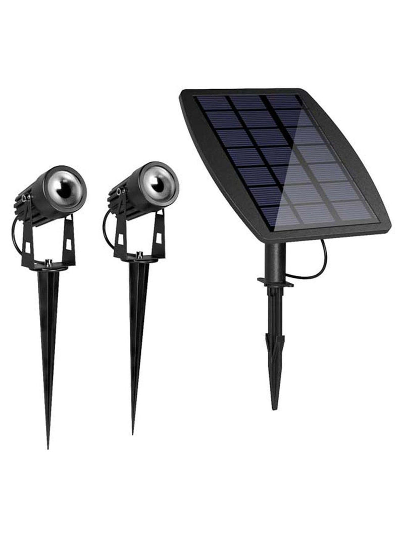 SolarCentre black set of 2 Atlas solar spotlights, UK version