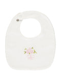 Emile Et Rose pink floral embroidered bib gift set, UK version