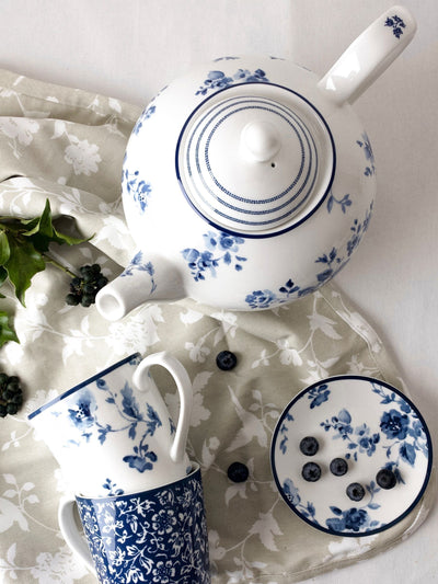 Next Laura Ashley Blueprint Collectables Porcelain Teapot Blue 1.6L- Buy online at McGrocer