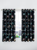 Catherine Lansfield black Game Over eyelet curtains 168x183cm (British brand)