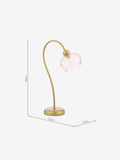 Dar Lighting satin gold and champagne ribbed glass table lamp, UK version