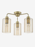 Dar Lighting semi flush ceiling light with satin gold and amber glass (British brand)