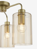 Dar Lighting semi flush ceiling light with satin gold and amber glass (British brand)