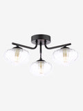 Dar Lighting Ede semi-flush ceiling light black glass 41cm (British brand)