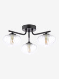 Dar Lighting Ede semi-flush ceiling light black glass 41cm (British brand)