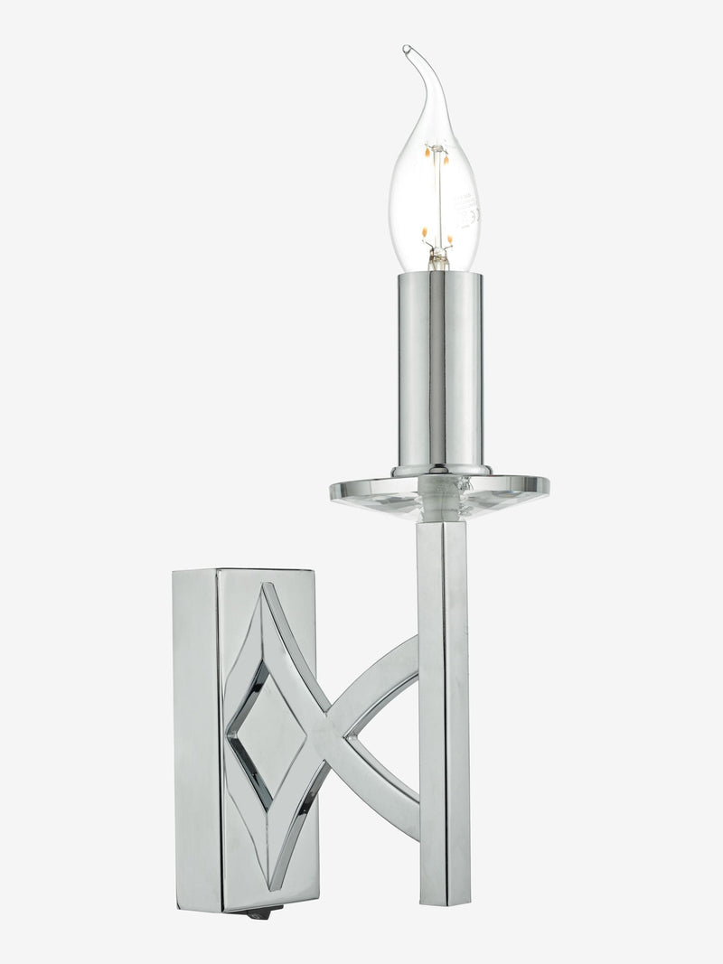 Dar Lighting Lyon wall light polished chrome crystal 24cm, UK version