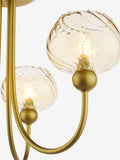 Dar Lighting Cognac ceiling light satin gold champagne ribbed glass, UK version