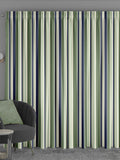 Green Huddson striped cotton curtains made to measure, UK version
