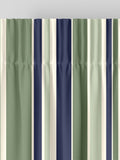 Green Huddson striped cotton curtains made to measure, UK version