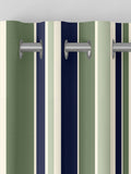 Green Huddson striped cotton curtains made to measure, UK version