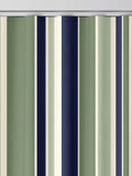 Green Huddson striped cotton curtains made to measure, UK version