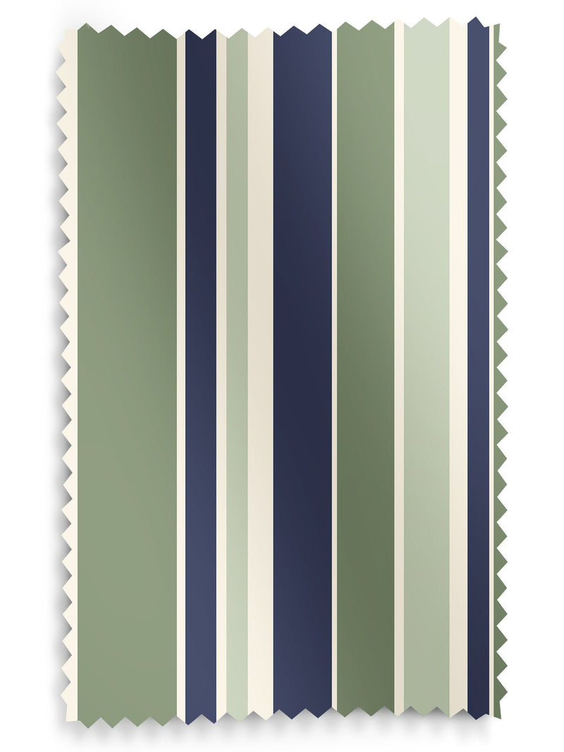 Green Huddson striped cotton curtains made to measure, UK version
