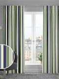 Green Huddson striped cotton curtains made to measure, UK version