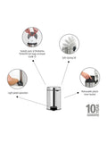 Brabantia Silver NewIcon pedal bin 3L - British product