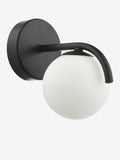 Dar Lighting Orlena wall light matt black opal glass - British product