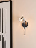 Dar Lighting Ede wall light matt black glass 21cm, imported from the UK