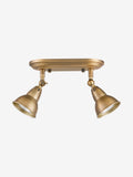 Dar Lighting aged brass Nathaniel 2-light ceiling spotlight (British brand)
