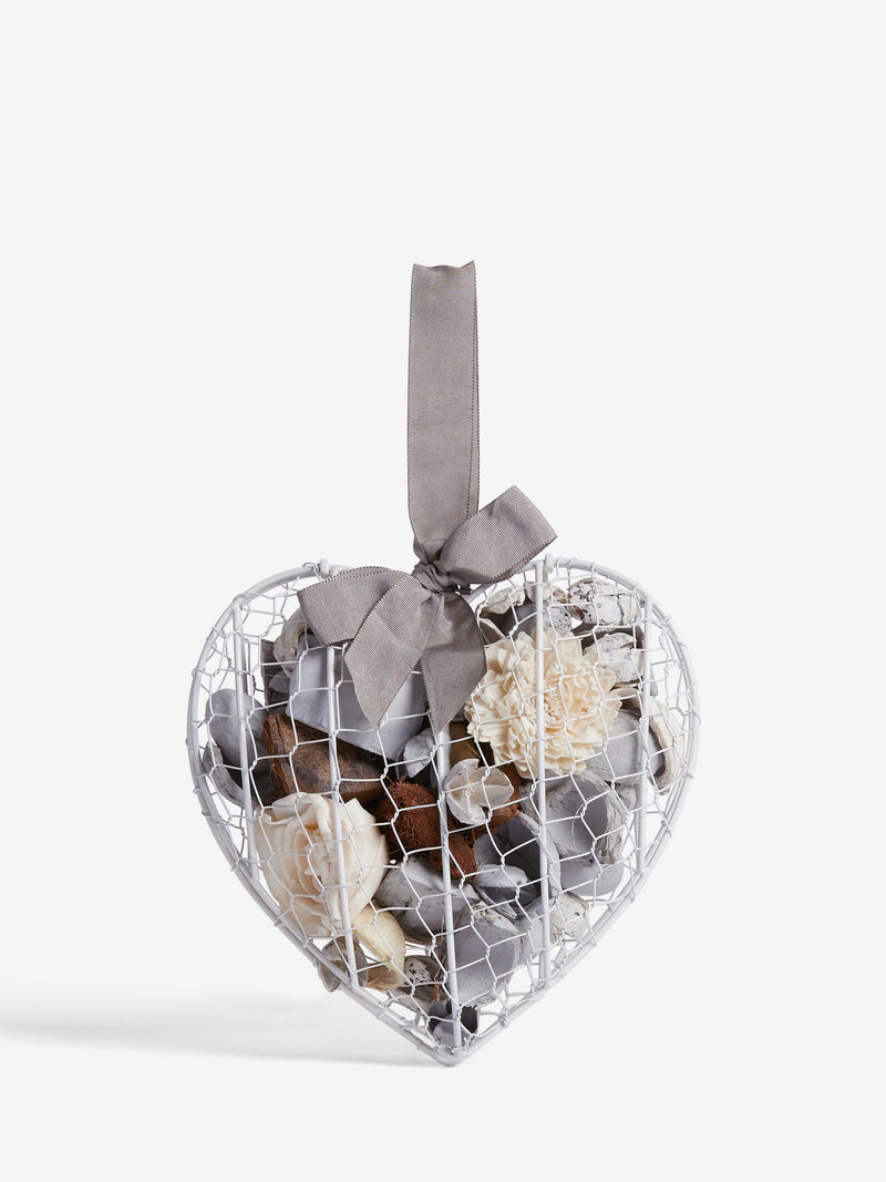 Grey Vintage Hearts English Rose potpourri, UK version