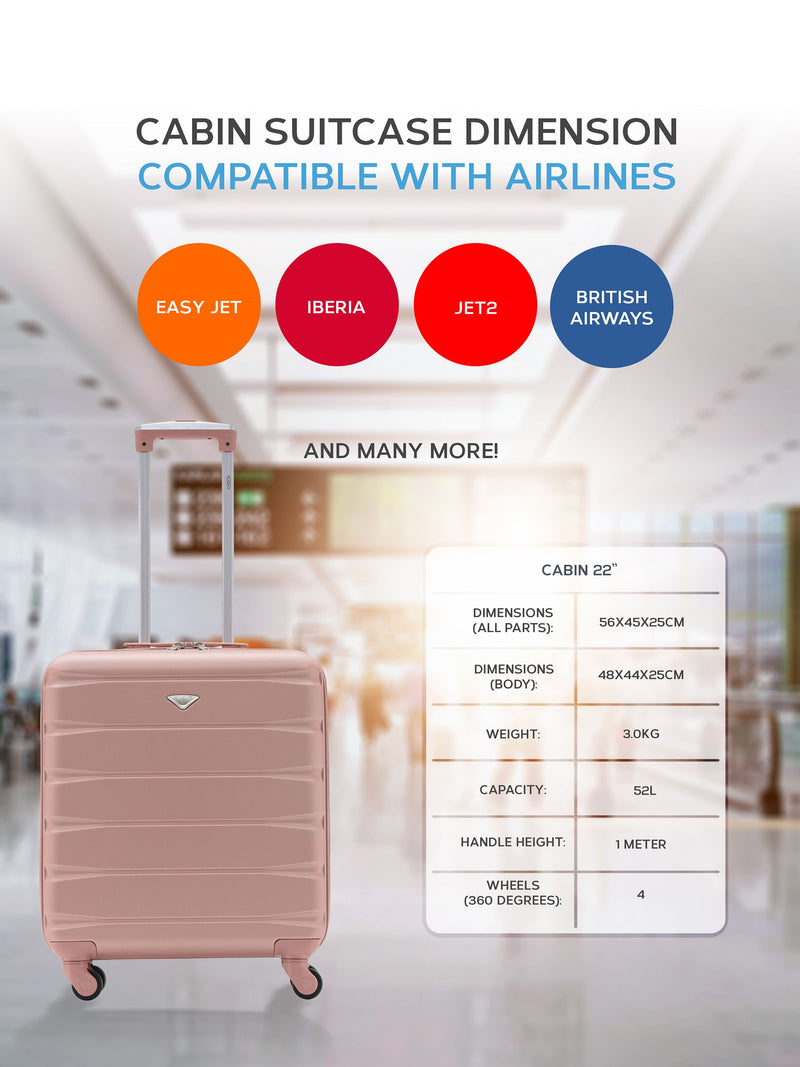 Flight Knight cabin suitcase set rose gold charcoal - British product
