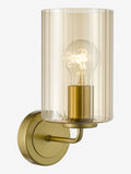 Dar Lighting Daylin wall light satin gold amber glass (British brand)