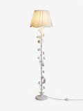Shabby Chic white distressed floral floor lamp, imported from the UK